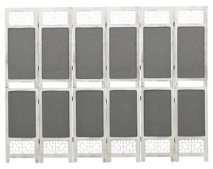 Rumsavdelare 6 paneler grå 210x165 cm tyg
