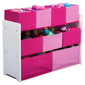 Delta Children Deluxe Leksaksförvaring med lådor vit och rosa