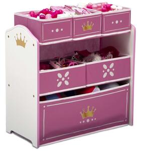 Delta Children Princess Leksaksförvaring med lådor vit och rosa