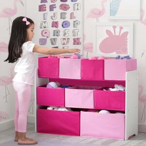 Delta Children Deluxe Leksaksförvaring med lådor vit och rosa