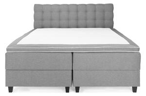 OAKHAM Komplett Sängpaket Säng med Förvaring 160x200 Ljusgrå - Royal Box Sänggavel 160 cm