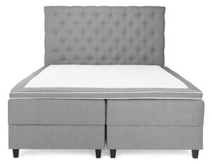 OAKHAM Komplett Sängpaket Säng med Förvaring 160x200 Ljusgrå - Royal King Size Sänggavel 160x200