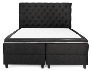 OAKHAM Komplett Sängpaket Säng med Förvaring 160x200 Mörkgrå - Royal King Size Sänggavel 160x200