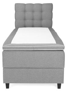 OAKHAM Komplett Sängpaket Säng med Förvaring 90x200 Ljusgrå - Royal Hög Sänggavel 90 cm