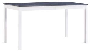 Matbord vit och grå 140x70x73 cm furu - Grå