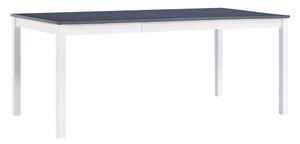 Matbord vit och grå 180x90x73 cm furu - Grå