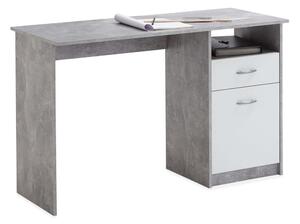 FMD Skrivbord med 1 låda 123x50x76,5 cm betong och vit - Grå
