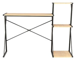Skrivbord med hylla svart och ek 116x50x93 cm - Svart