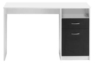 FMD Skrivbord med 1 låda 123x50x76,5 cm vit och svart - Vit