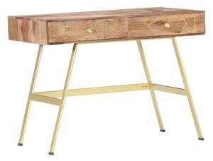 Skrivbord med lådor 100x55x75 cm massivt sheshamträ - Brun