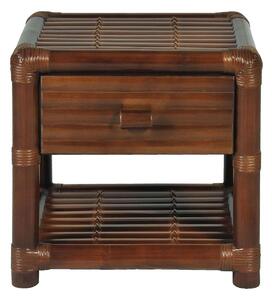 Sängbord 45x45x40 cm bambu mörkbrun - Brun