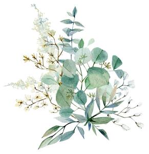 Fotografi Watercolor winter bouquet. Fall floral eucalyptus, Anna Tkachenko