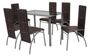 Matbord och stolar 7 delar bruna - Flerfärgad