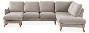 OSCAR LYX U-soffa med Divan Vänster Beige/Ek -