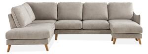 OSCAR LYX U-soffa med Divan Höger Beige/Ek -