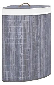 Tvättkorg för hörn bambu grå 60 L - Grå
