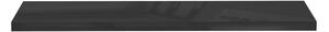 Svävande vägghylla svart högglans 120x23,5x3,8 cm MDF - Svart