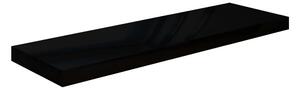 Svävande vägghyllor 4 st svart högglans 80x23,5x3,8 cm MDF - Svart