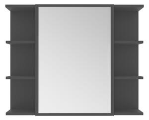 Spegelskåp för badrum svart 80x20,5x64 cm spånskiva - Svart