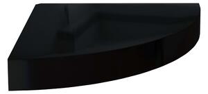 Svävande hörnhylla svart högglans 25x25x3,8 cm MDF - Svart