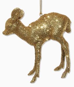 Julhänge Bambi glitter guld 10 cm