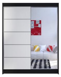 NORTHALLERTON Garderob 58x150 cm LED-belysning Svart/Vit - Svart/Vit