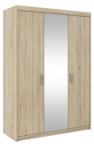 SHOGO Garderob med Spegel 133 cm Trä/natur - Sonoma Ek