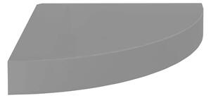 Svävande hörnhyllor 4 st grå högglans 25x25x3,8 cm MDF - Grå