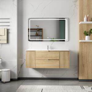 Badrumspaket 120 cm | LED-spegel med anti-fog &amp dimmer | Milan