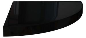 Svävande hörnhyllor 2 st svart högglans 35x35x3,8 cm MDF - Svart