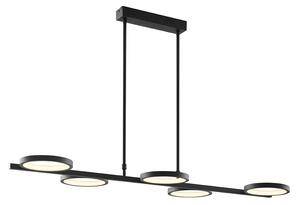Modern hänglampa svart inkl LED 3-stegs dimbar 5-ljus - Vivé