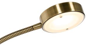 Golvlampa i brons inkl LED och dimmer med läslampa - Kelso