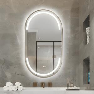Oval Spegel med LED-belysning-Aluminiumram-Cruces