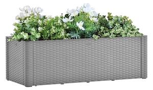 Upphöjd odlingslåda med självbevattning grå 100x43x33 cm - Grå