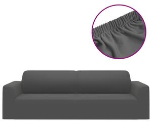 Sofföverdrag 3-sits med stretch antracit polyesterjersey