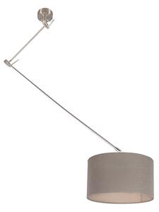 Pendllampa i stål med skärm 35 cm taupe justerbar - Blitz