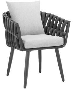 Tectake 405327 stol lugano i repdesign med aluminiumram - antracit