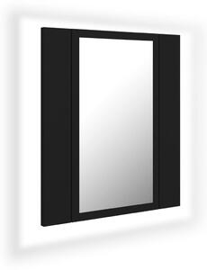 Spegelskåp med LED svart 40x12x45 cm