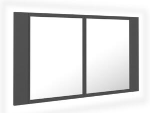 Spegelskåp med LED svart 80x12x45 cm