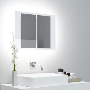 Spegelskåp för badrum LED vit högglans 60x12x45 cm