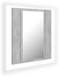 Spegelskåp med LED betonggrå 40x12x45 cm