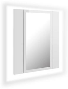 Spegelskåp för badrum LED vit högglans 40x12x45 cm
