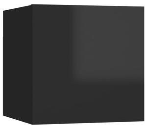 Väggmonterad tv-bänk svart högglans 30,5x30x30 cm