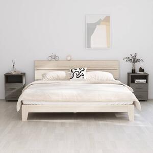 Sängbord 2 st ljusgrå 40x35x62 cm massiv furu