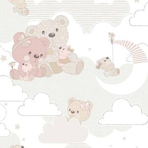 Noordwand Tapet Mondo baby Hug Bears rosa och beige