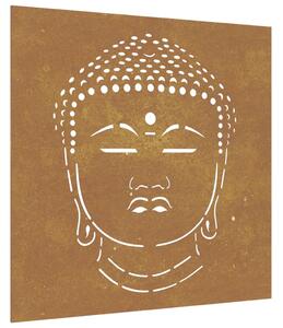 Väggdekoration 55x55 cm rosttrögt stål buddhadesign