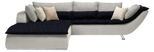 SOFFA i textil vit, ljusgrå, mörkblå