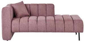 Schäslong Vänster Rosa Tygklädsel Svarta Ben Sittdyna Bolsterdyna Modern Glam Design Beliani