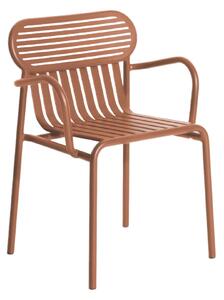 Petite Friture - Week-End Chair With Armrests, Terracotta - Balkong- och caféstolar - Studio Brichet-Ziegler - Brun - Metall