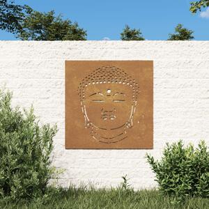 Väggdekoration 55x55 cm rosttrögt stål buddhadesign